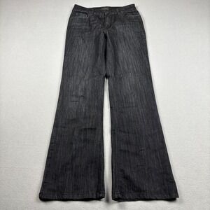 Denver Hayes Womens Wide Leg Jeans 4x32 Dark Wash Black Denim Stretch Casual